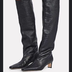 Wally Croc-Embossed Knee-High Boots